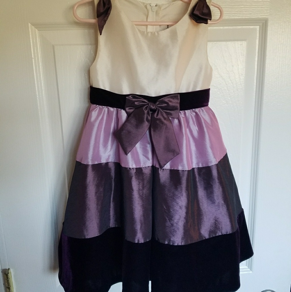Rare Editions 4T purple dress bows on straps