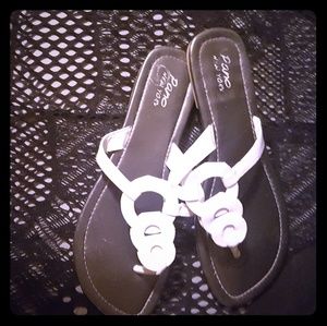 White flip flops