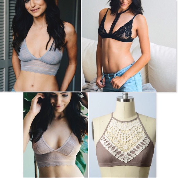 Last 1! GREY SCALLOP LACE KEYHOLE BRALETTE - Picture 3 of 3