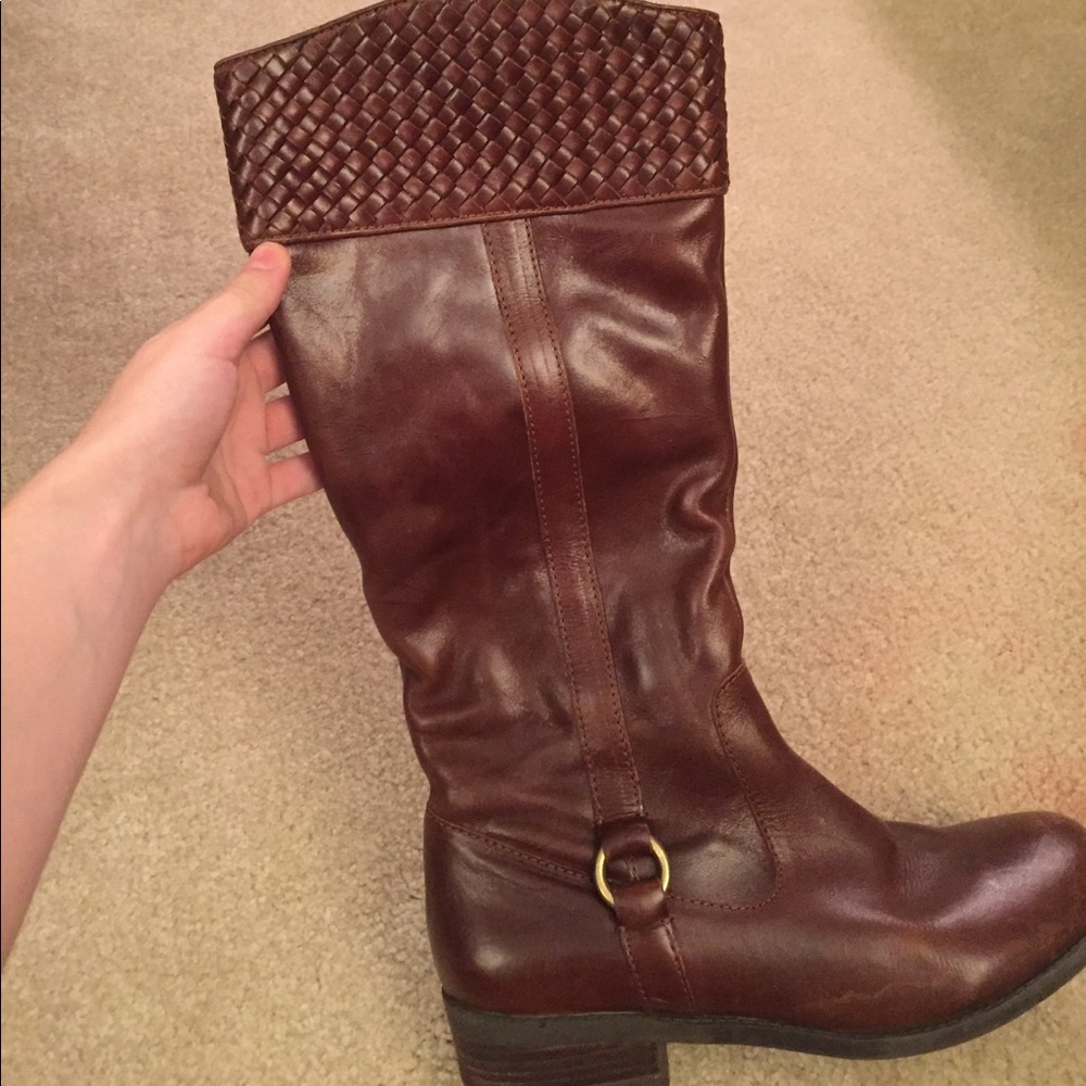 Brown riding boots
