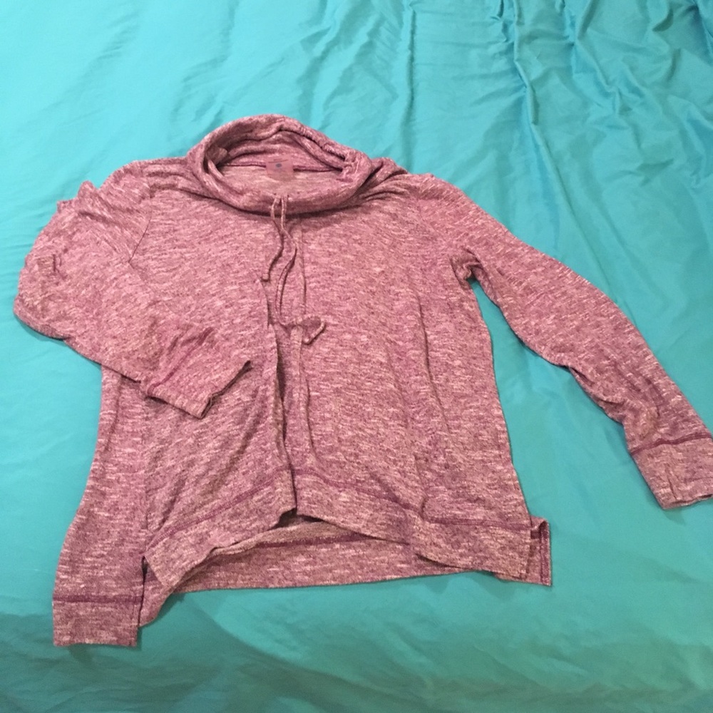 Cowl neck workout sweater