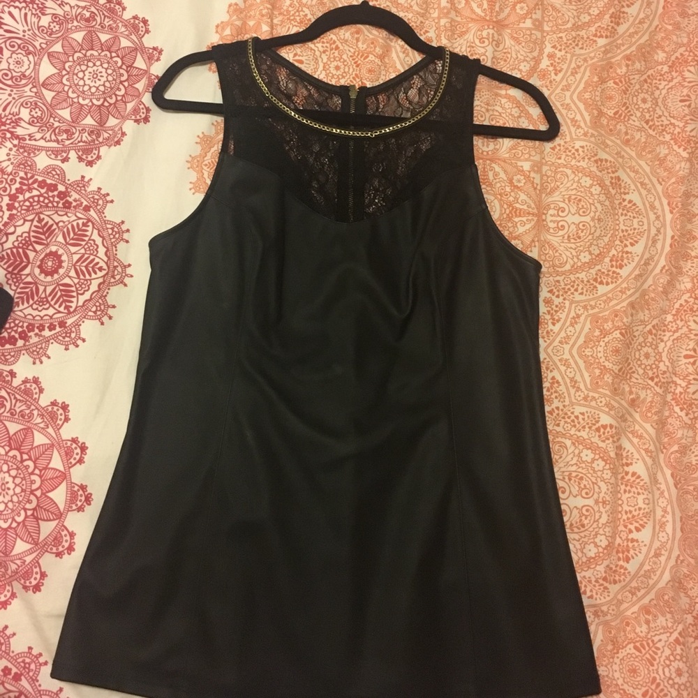 Black leather blouse