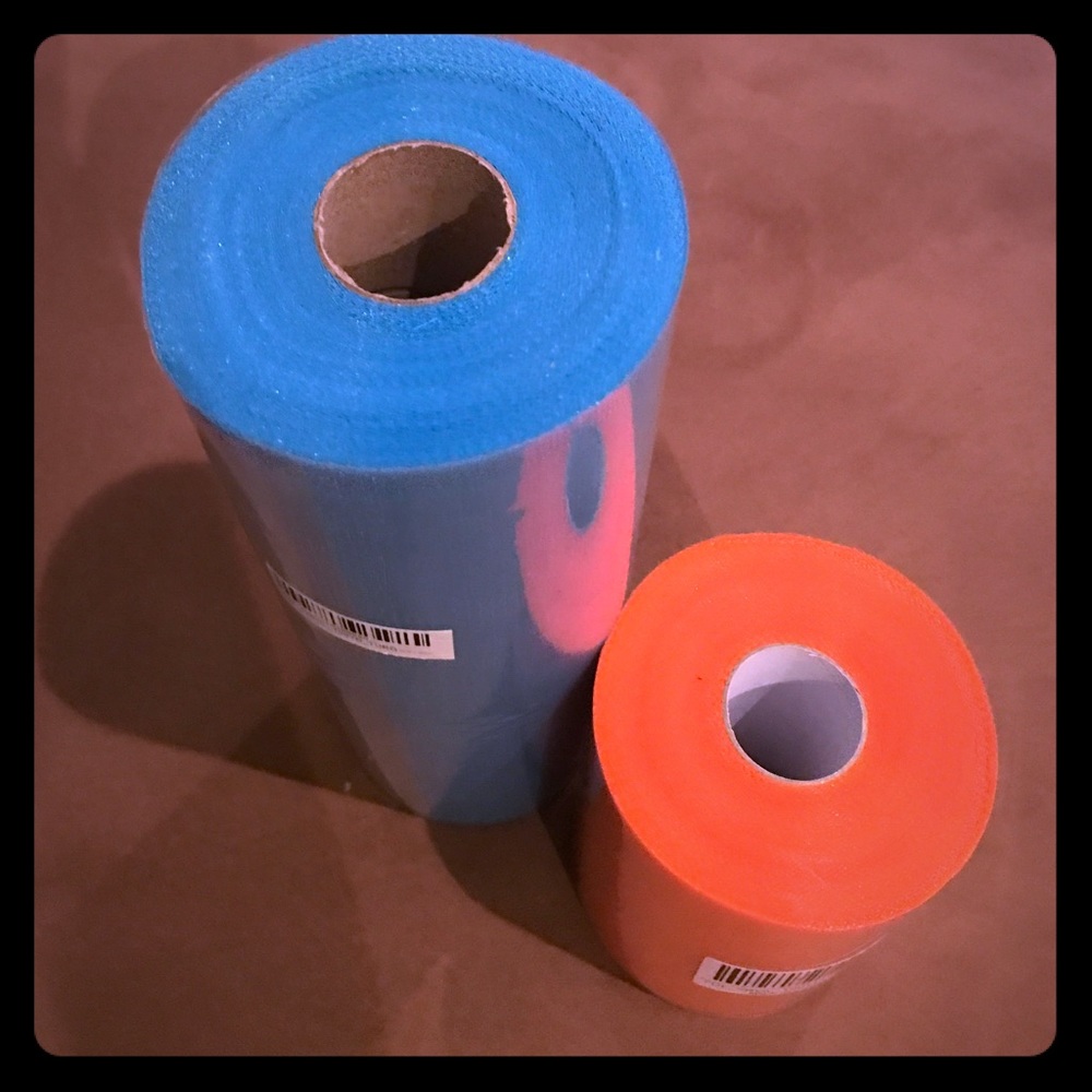 200 yards Turquoise and Orange Tulle NEW
