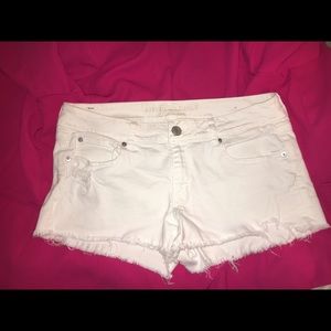 American eagle white denim shorts