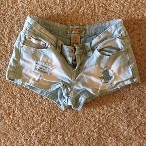 Light blue jean shorts