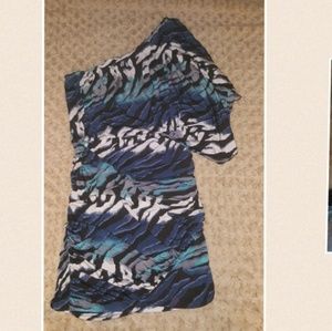 Multi Colored 1 Shoulder Dress