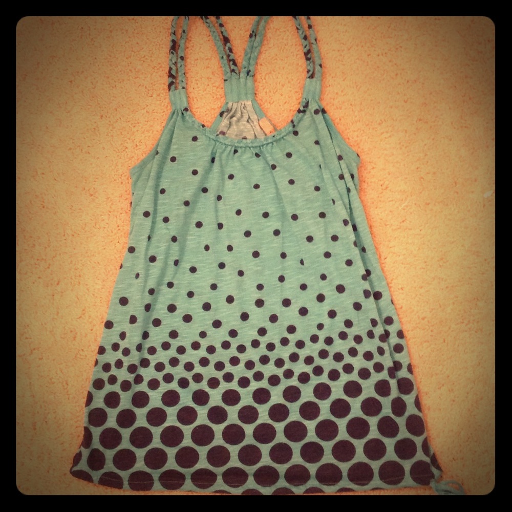 Blue polka-dot tank top
