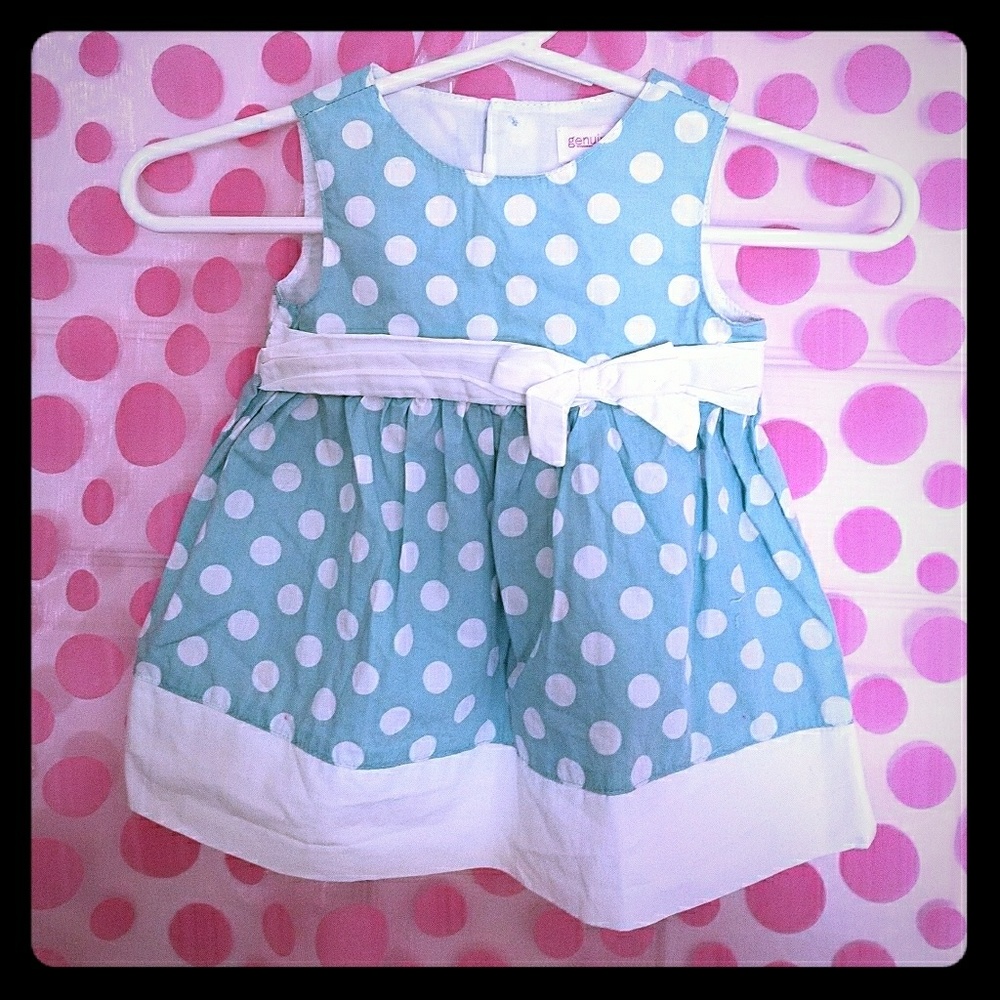 3 Month Blue & White Polka Dot Dress w/ Bloomers