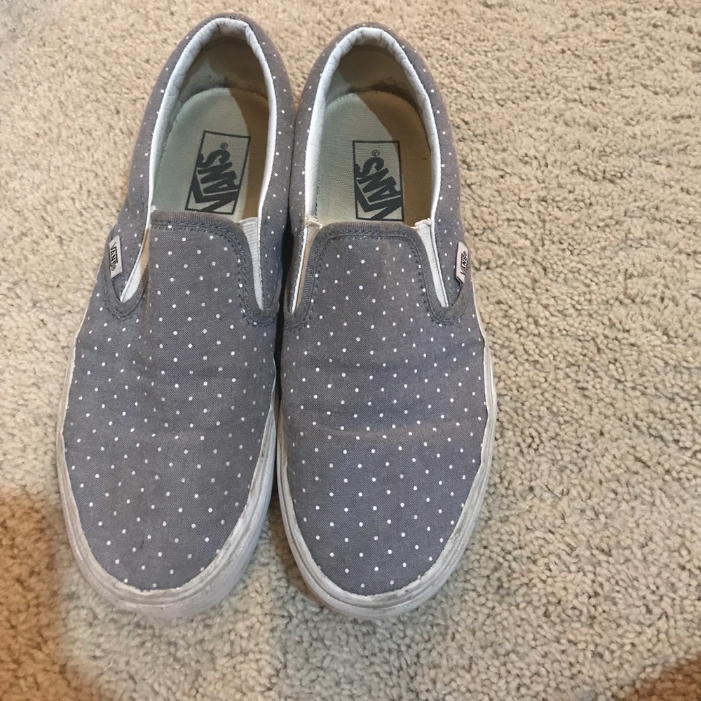 Polka dot Vans slip ons