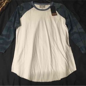 Blue camp baseball tee