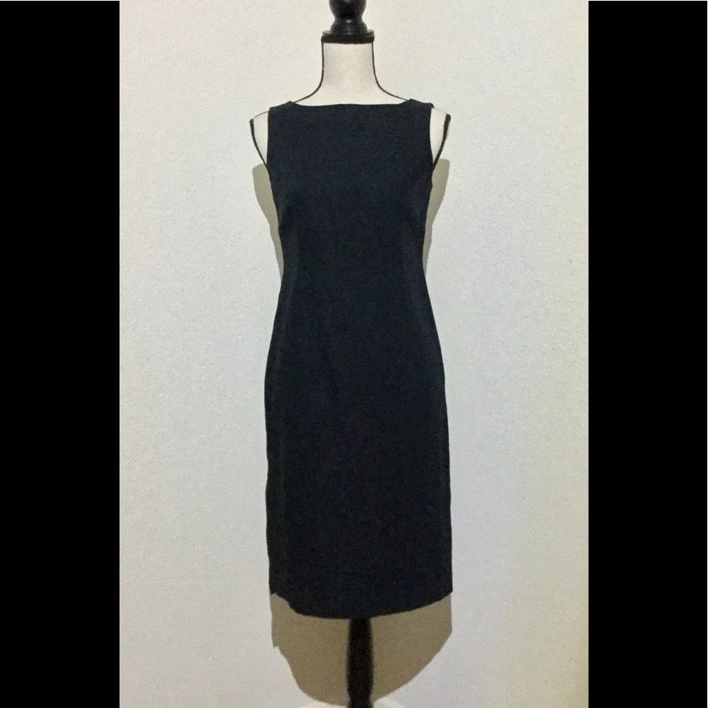81st & Park Classic Black Summer Linen/Rayon Dress