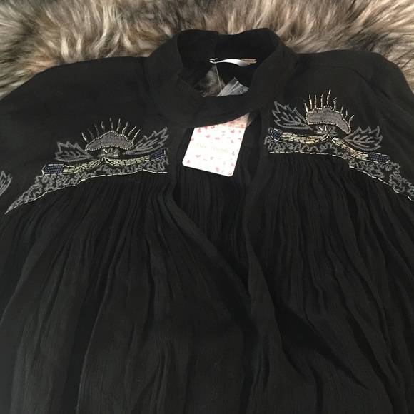 FREE PEOPLE Sweet Fantasy Hi Lo Choker Blouse Top - Picture 8 of 8