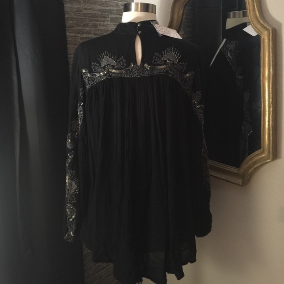 FREE PEOPLE Sweet Fantasy Hi Lo Choker Blouse Top - Picture 7 of 8