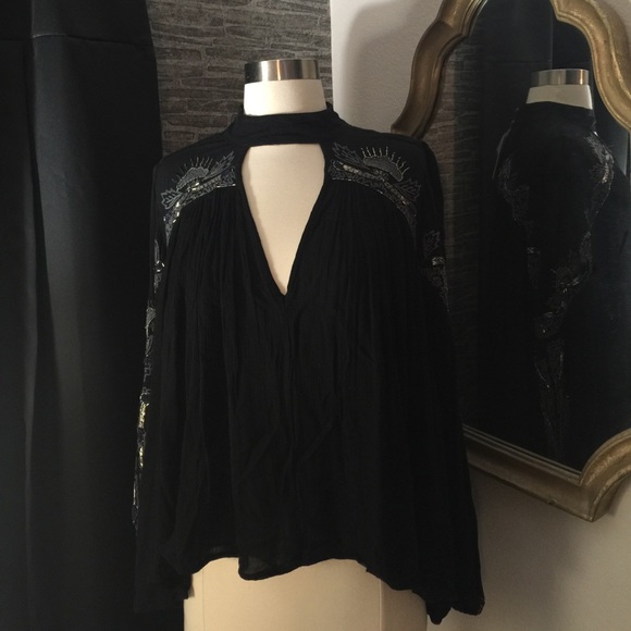 FREE PEOPLE Sweet Fantasy Hi Lo Choker Blouse Top - Picture 5 of 8