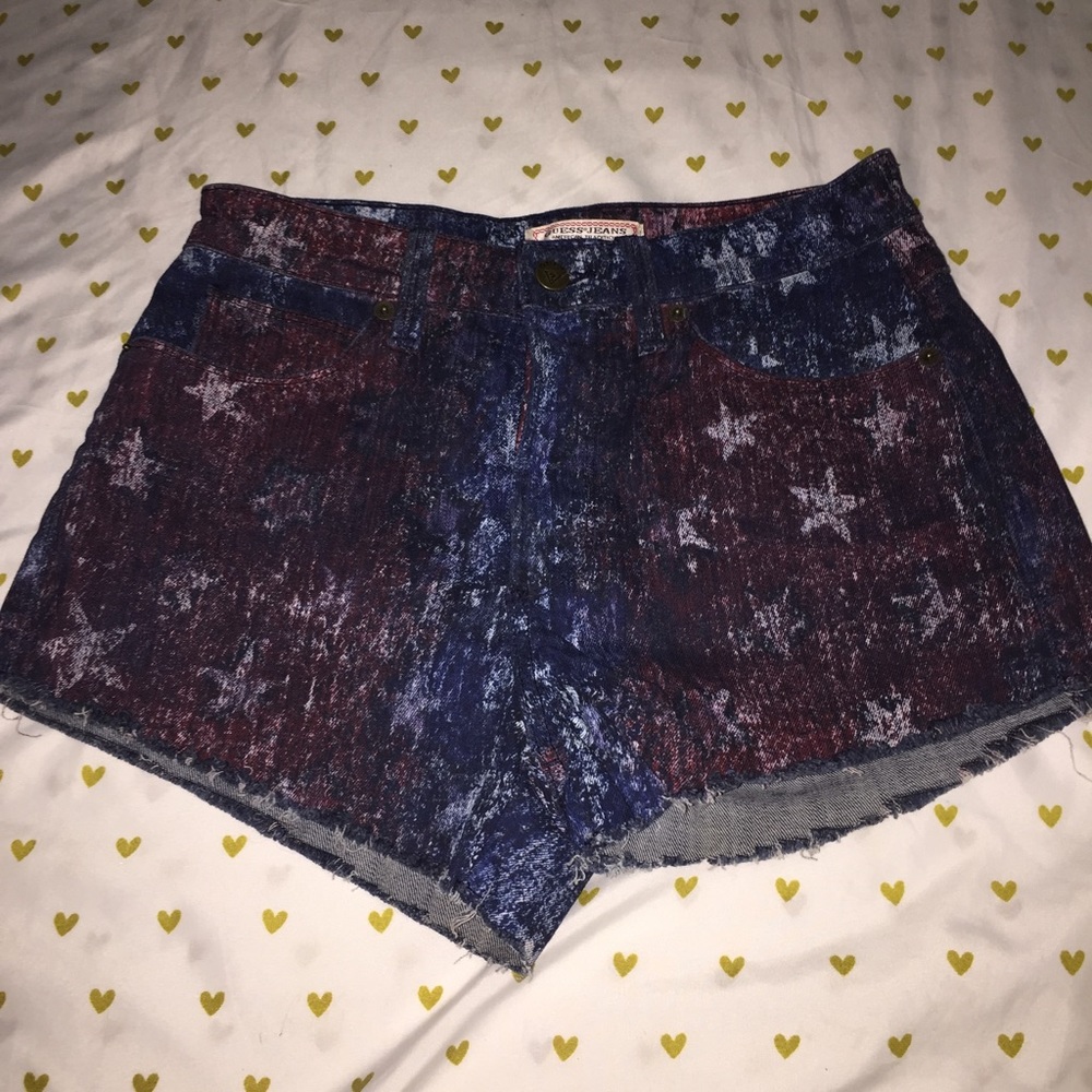 Guess High Raises American Flag Shorts