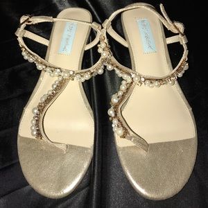 Pearl inspired sandals by Betsey Johnson