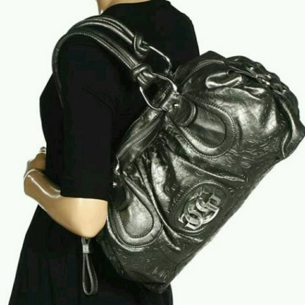 Guess New York Satchel Pewter Retired 2009-10