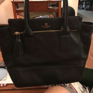 Kate Spade ♠️ black leather tote shoulder bag