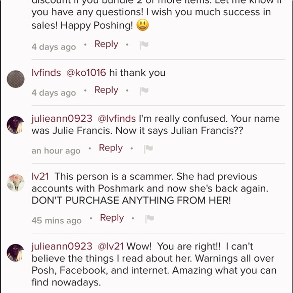 🚨 SCAMMER ALERT 🚨 Julie Francis🚨lvfinds - Picture 4 of 4