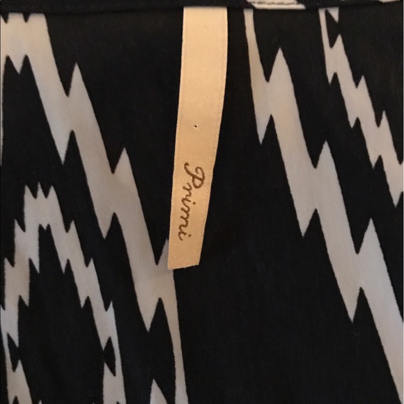 PRIMI SILKY FLOWY BLACK/OFF-WHITE DRESS SZ MEDIUM - Picture 4 of 4