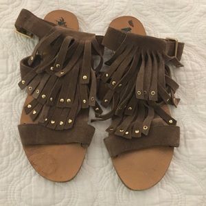 Dani Black Suede Gladiator sandals.