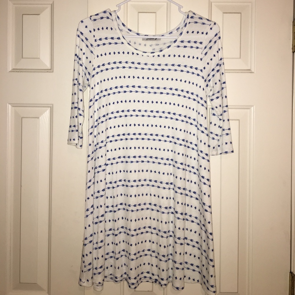 Small white and blue flowy dress