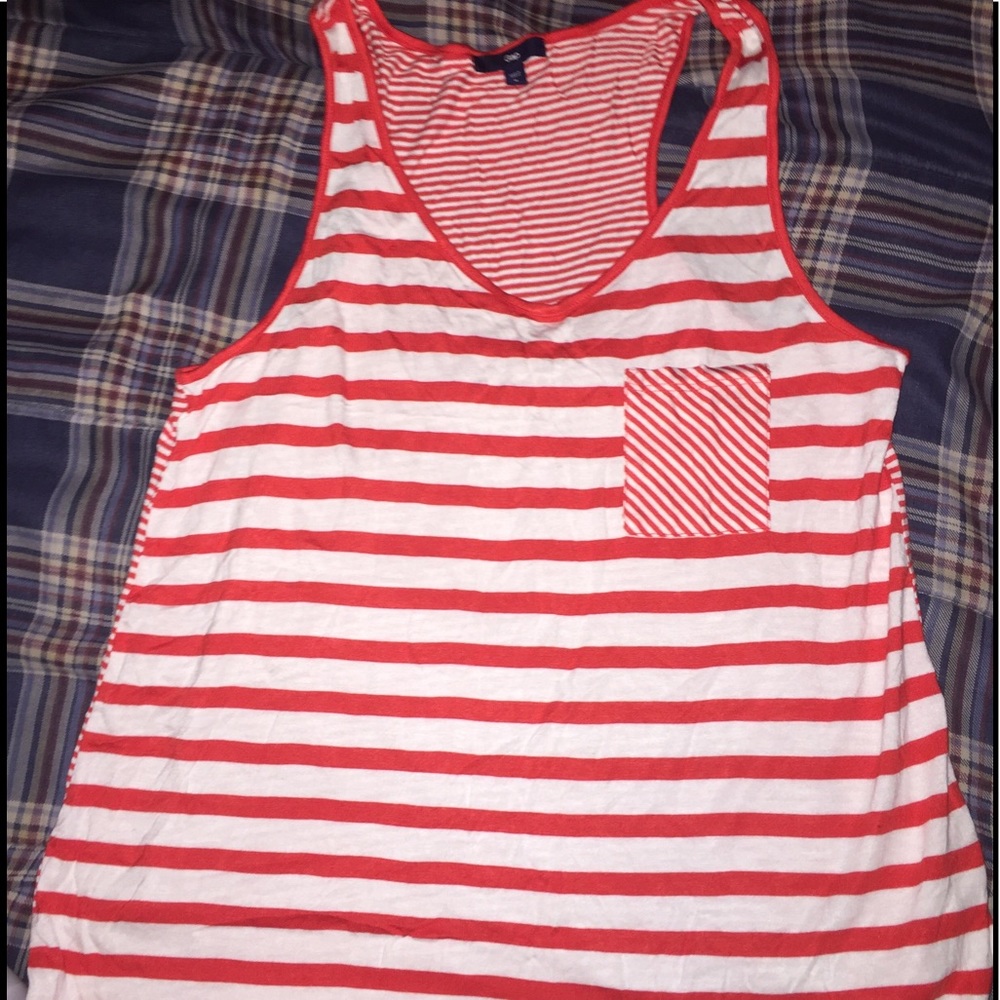 GAP red & white striped tank. (Offers welcome)