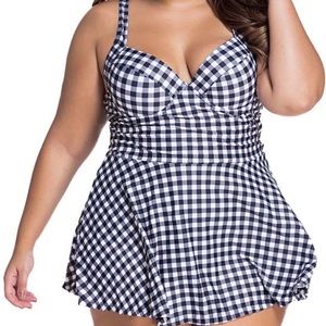 Gingham Tankini Swimsuit & Bottoms Plus Size
