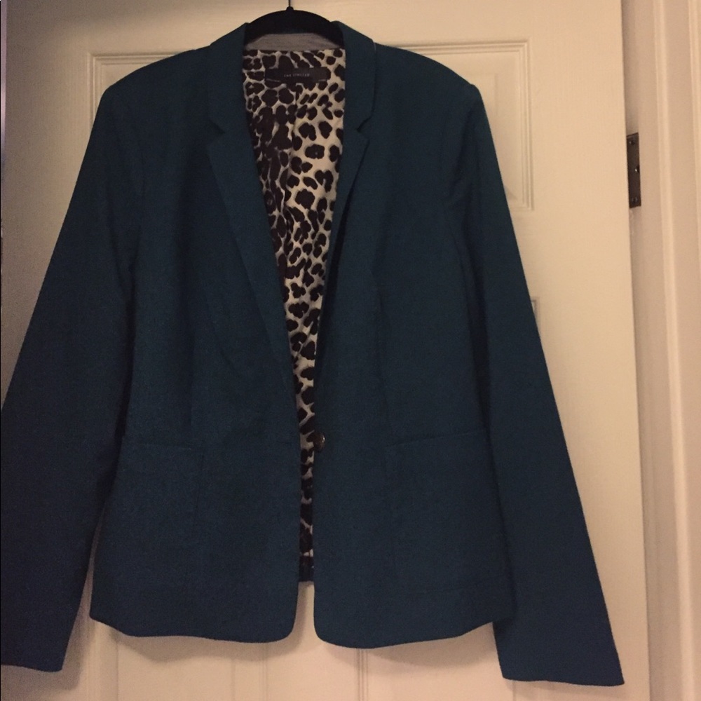Teal blazer from THe Limited