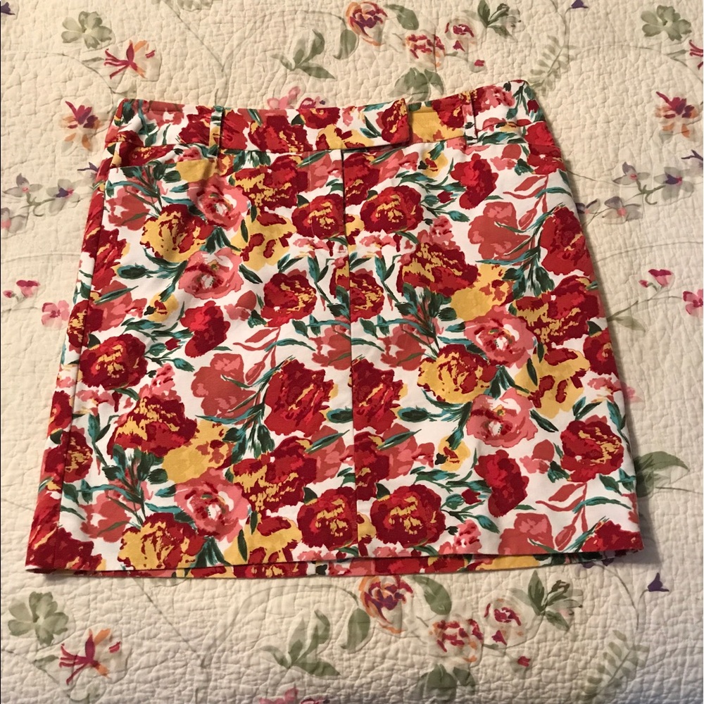 Ann Taylor Loft colorful floral 10 petite skirt