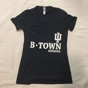 Dark grey female V-neck top