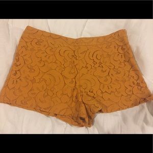 Yellow lace shorts