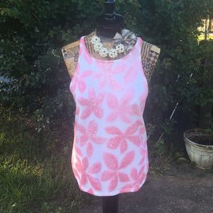 ANN TAYLOR pink sequin summer sweater
