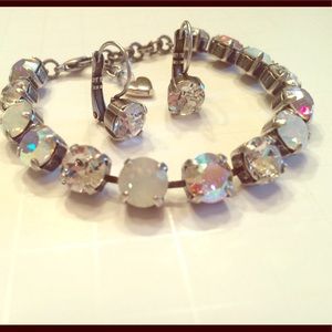 Swarovski Crystal Element Bracelet & Earrings 8mm