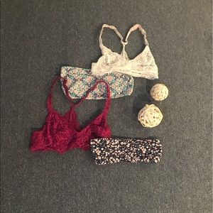 PACSUN TARGET FLORAL LACE BANDEAU BRALETTE BUNDLE!