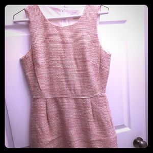 Jcrew tweed pink,gold,creme shift dress