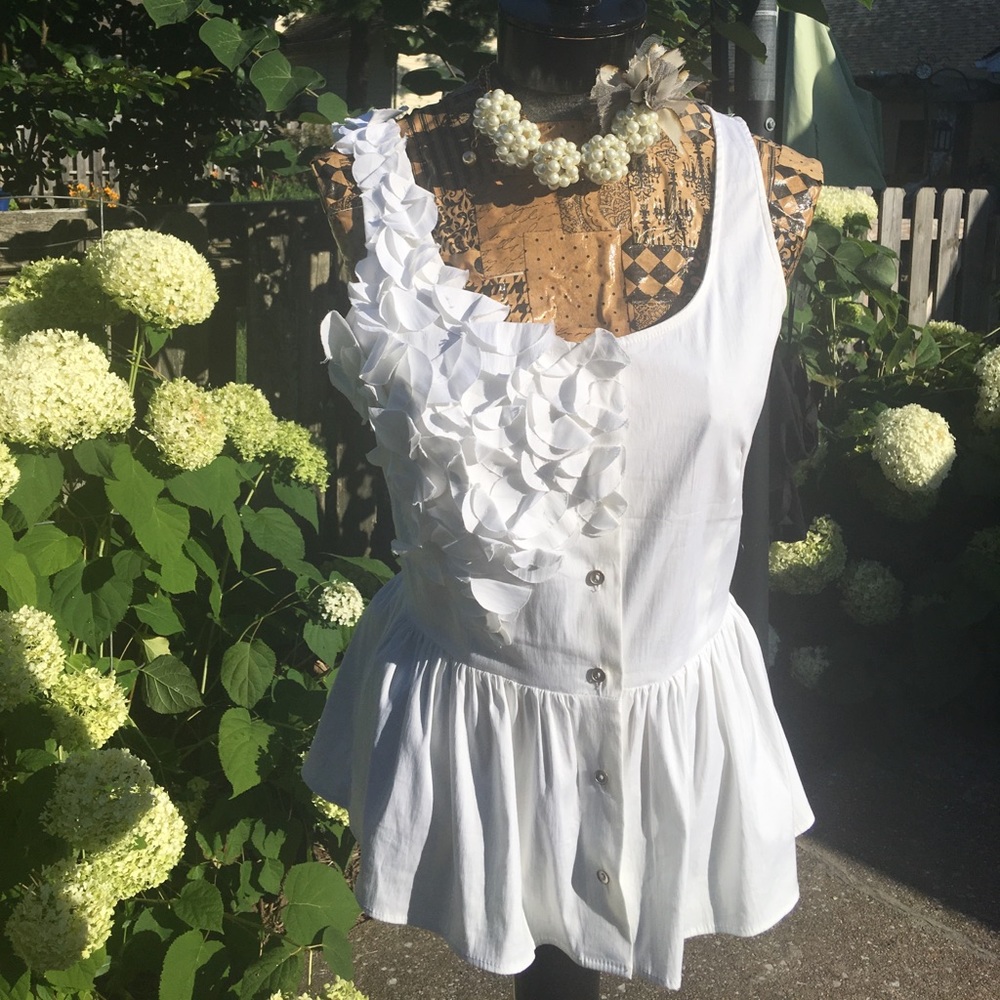 NY&CO White Peplum Top
