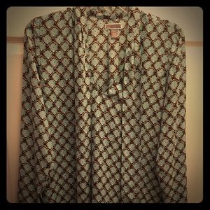 Nordstrom tie front silk shirt