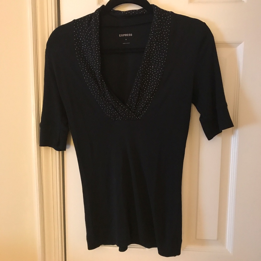 Express black v neck top