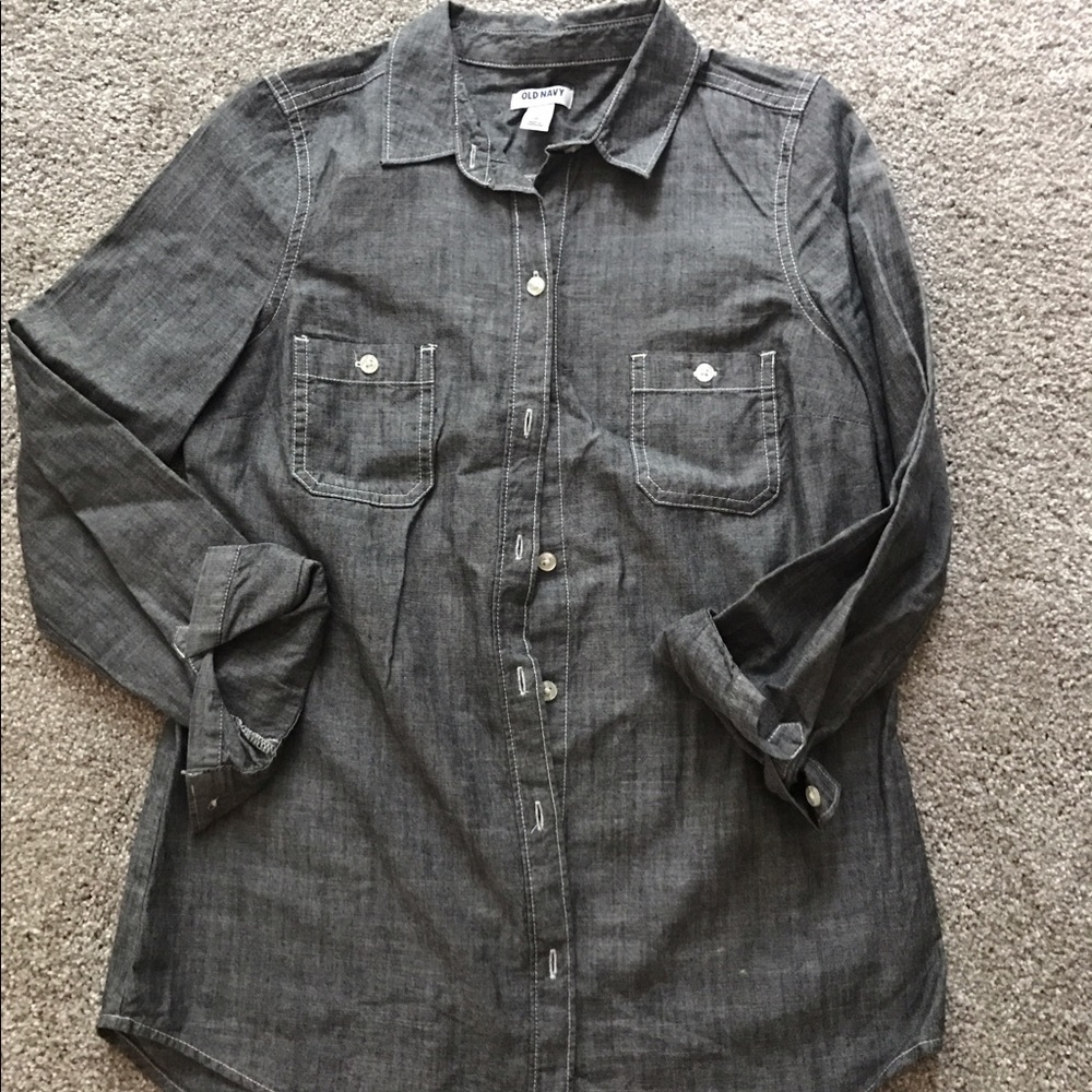 Old navy size XS black chambray style button up