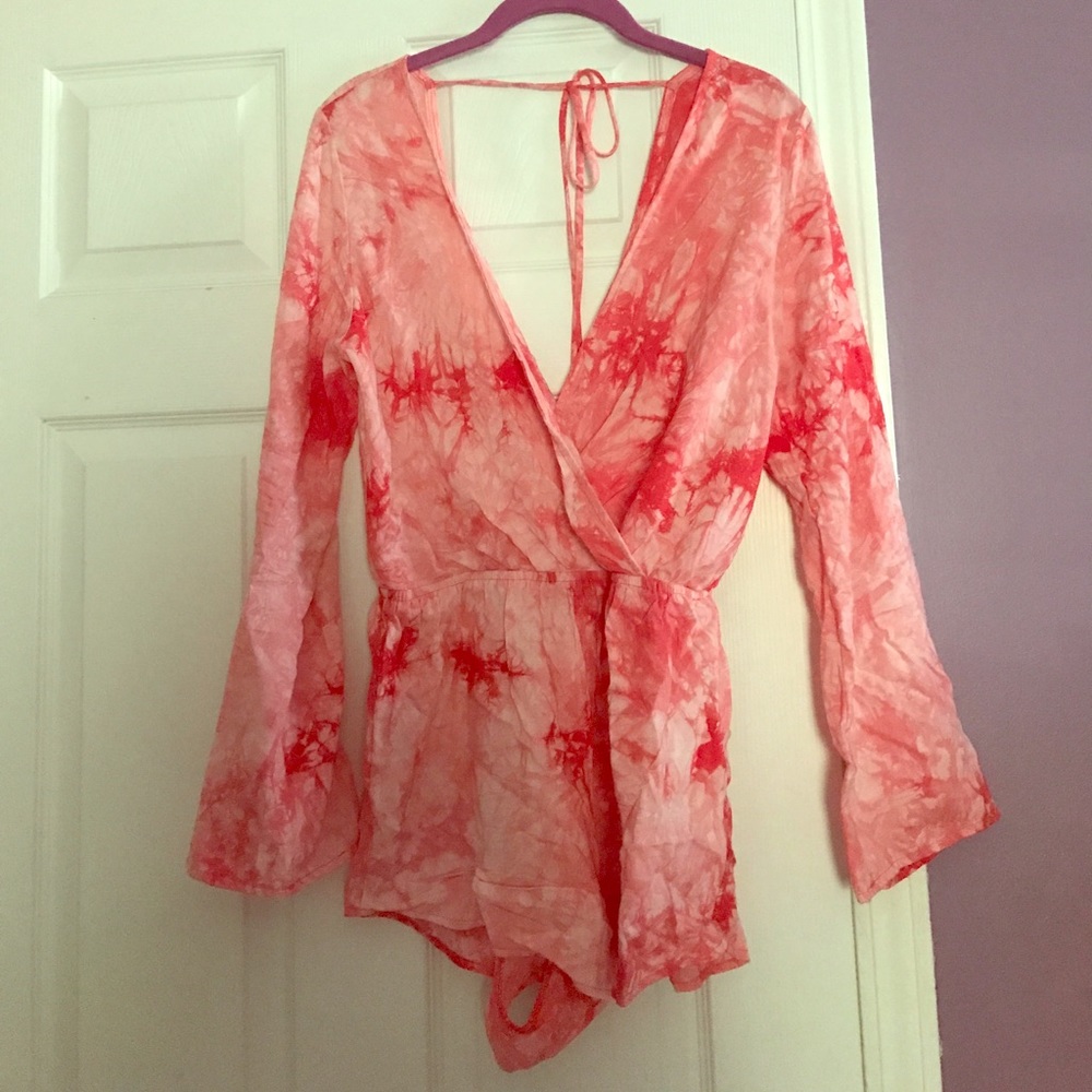 Pink and White Tye Dye Romper