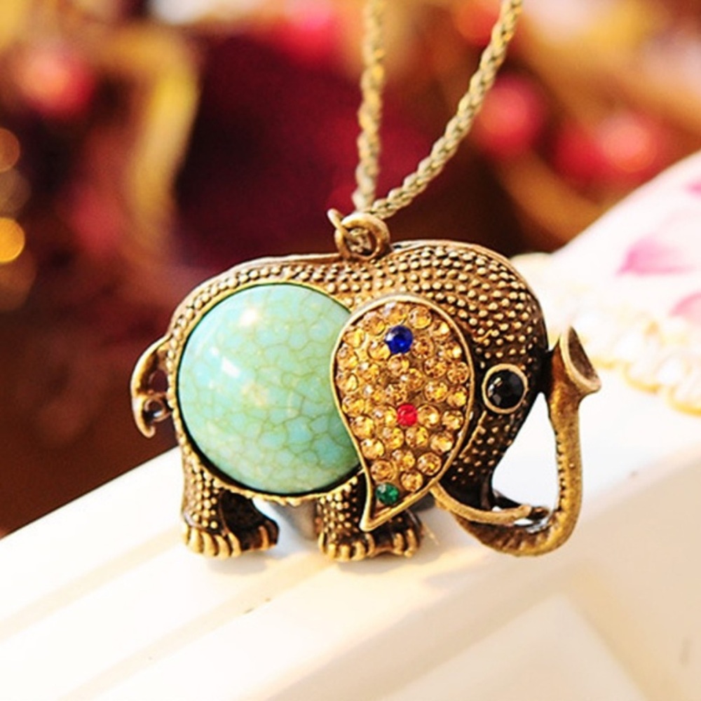 🐘Rhinestone Elephant Necklace🐘