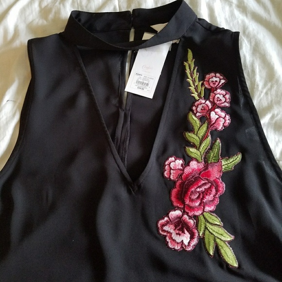 Candie's Tops - Black Rose Blouse