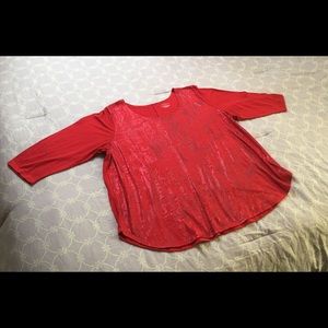 🛍 MAKE OFFER Lane Bryant Blouse, Red, Plus 22