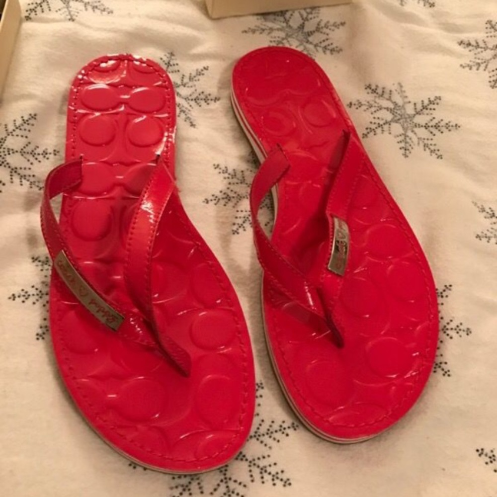 Brand new Coach flip flops