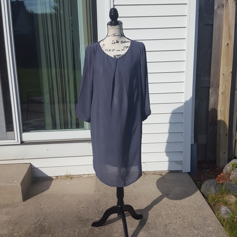 H&M slate blue shift dress