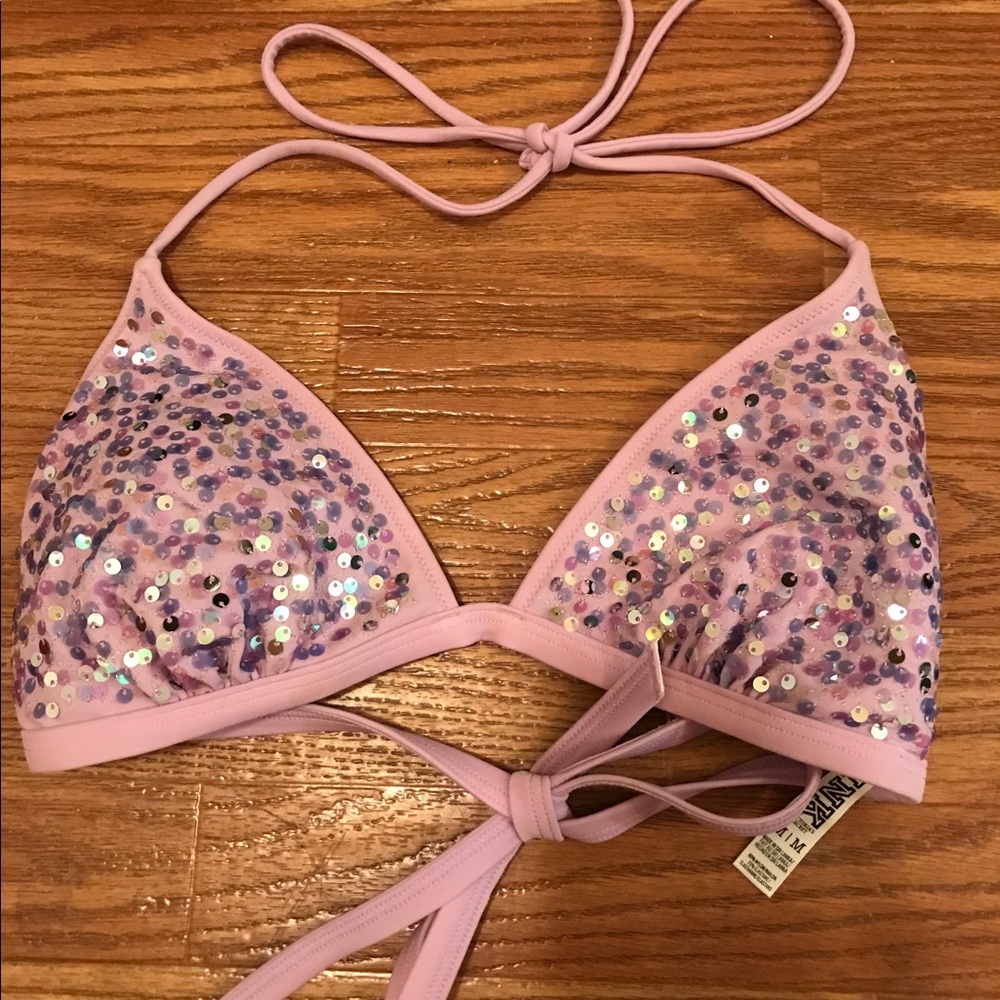 Purple Sequin Victoria Secret Bikini Swim top