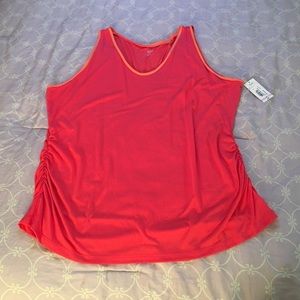 🛍 MAKE OFFER Coral ruched tank, Plus Size 3x