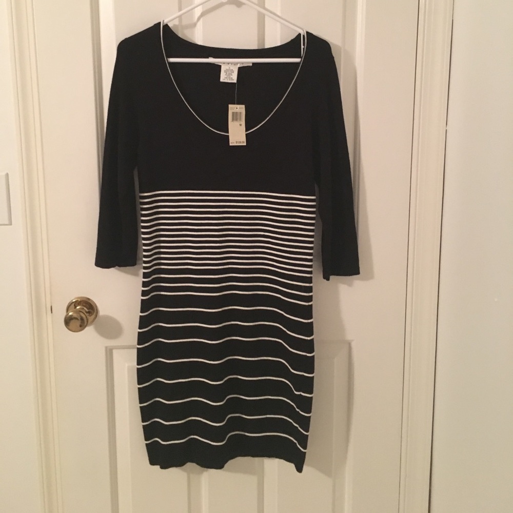 NWT Max studio black/white striped dress