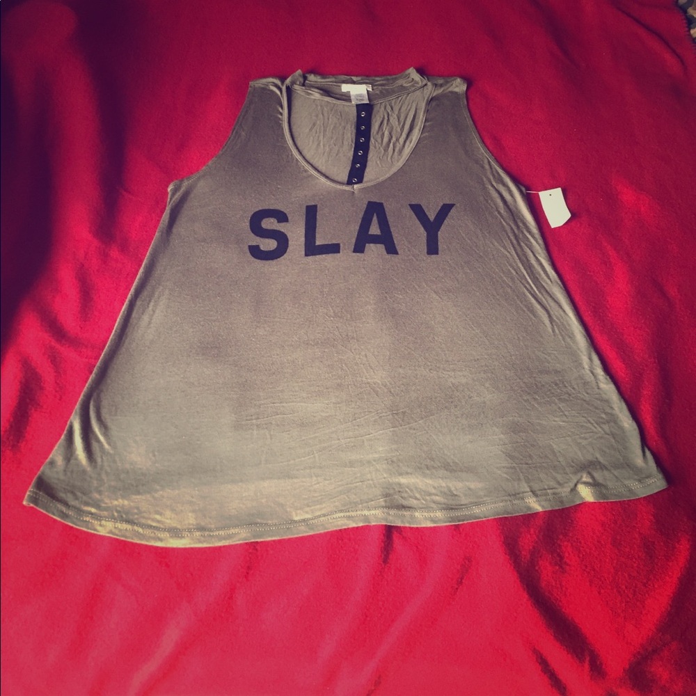 Army green neck strap top